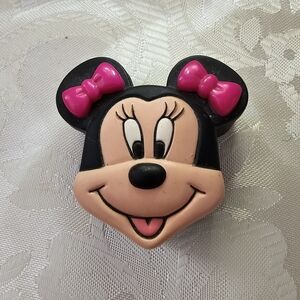 Charming Minnie Mouse Trinket Box. Pin And Earings - Pink and Black